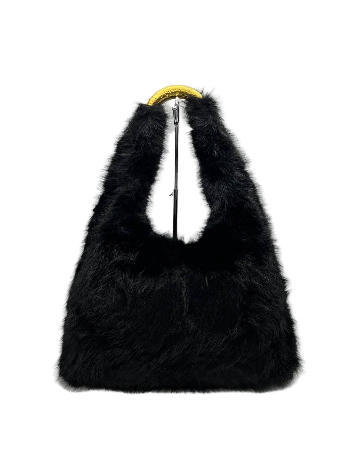 Plyschfuskpäls hobo-axelväska, Höst/Vinter, Art. YH-26123.532: Kaffe