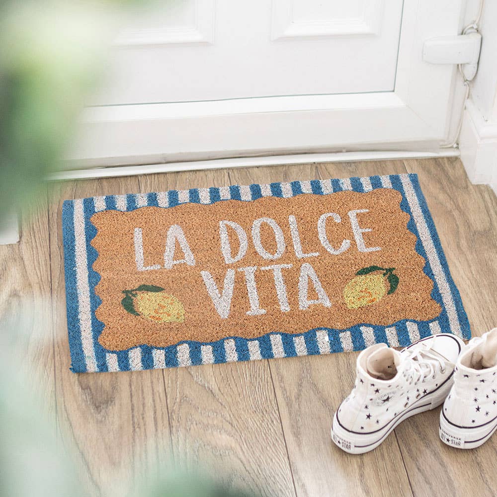 Blå "La Dolce Vita" dörrmatta