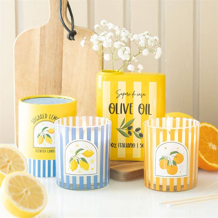 Doftljus med sockrad citron