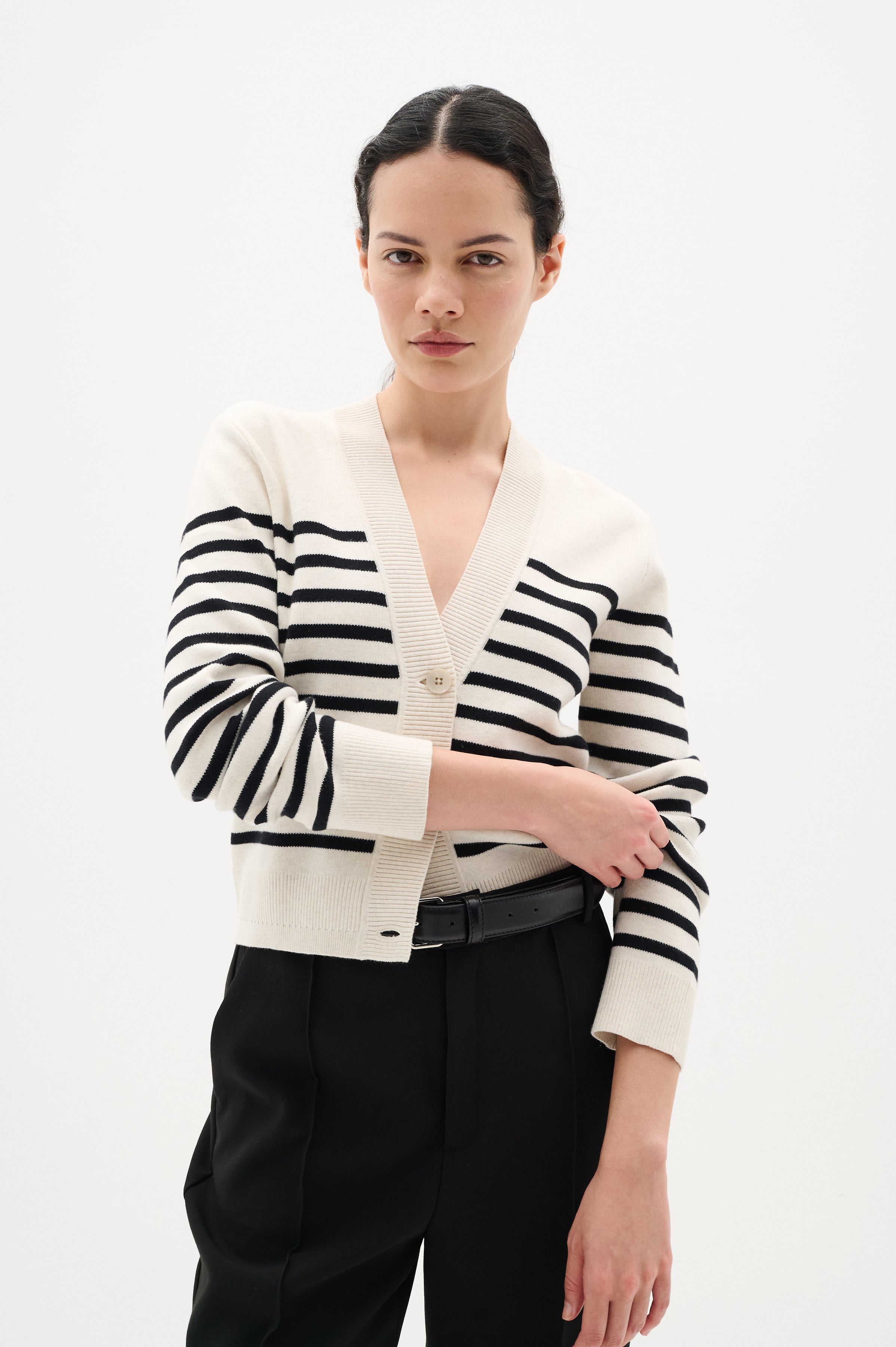 Inwear Wallis Cardigan Svart randig