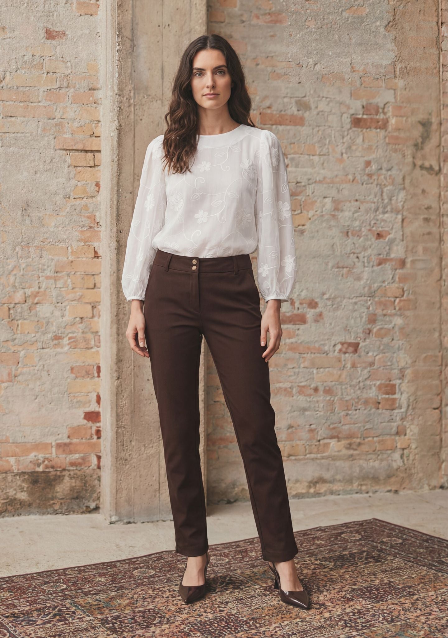 Isay chinos long brun