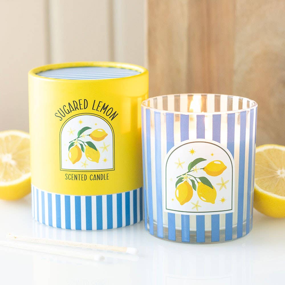 Doftljus med sockrad citron