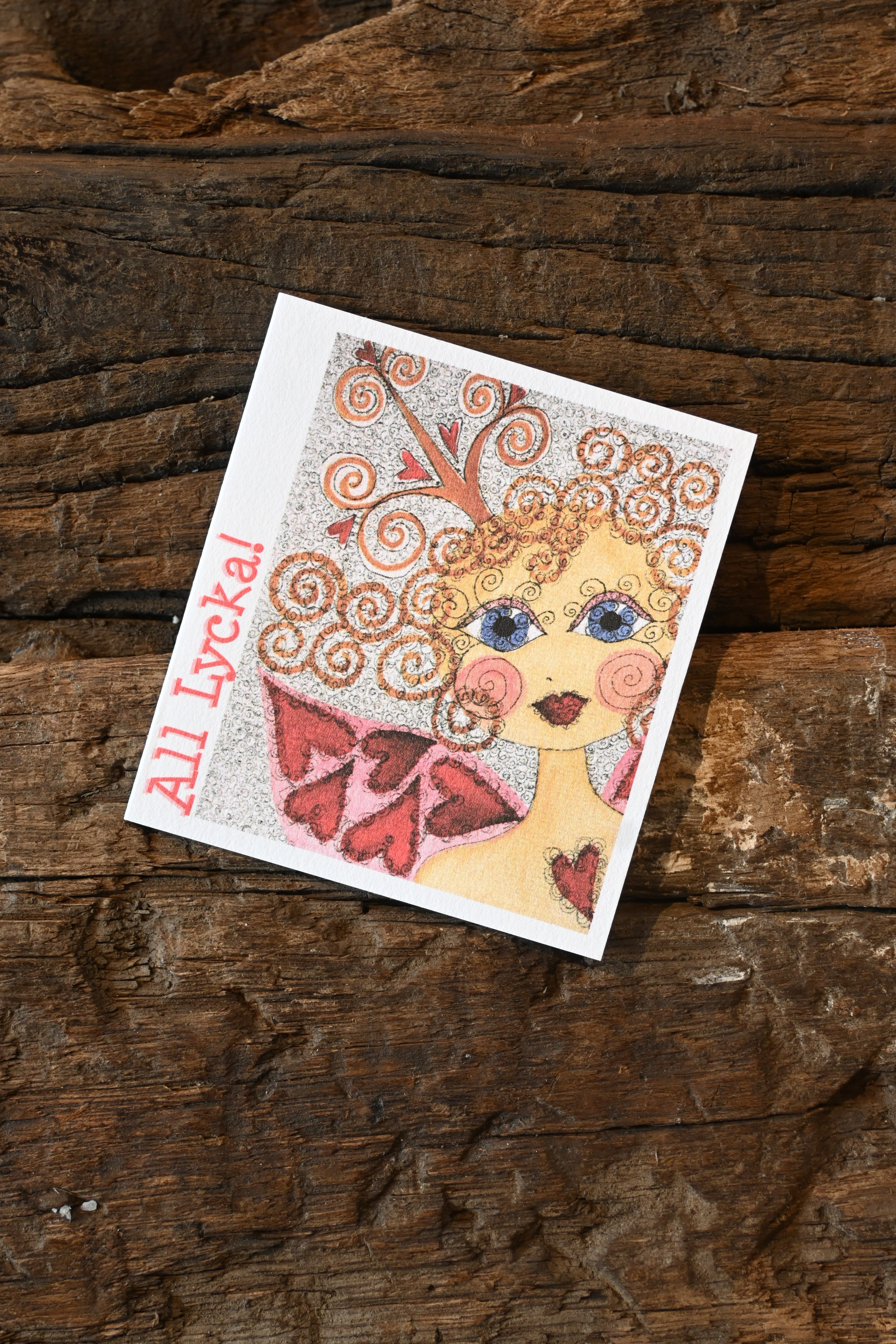 kort litet " All Lycka"