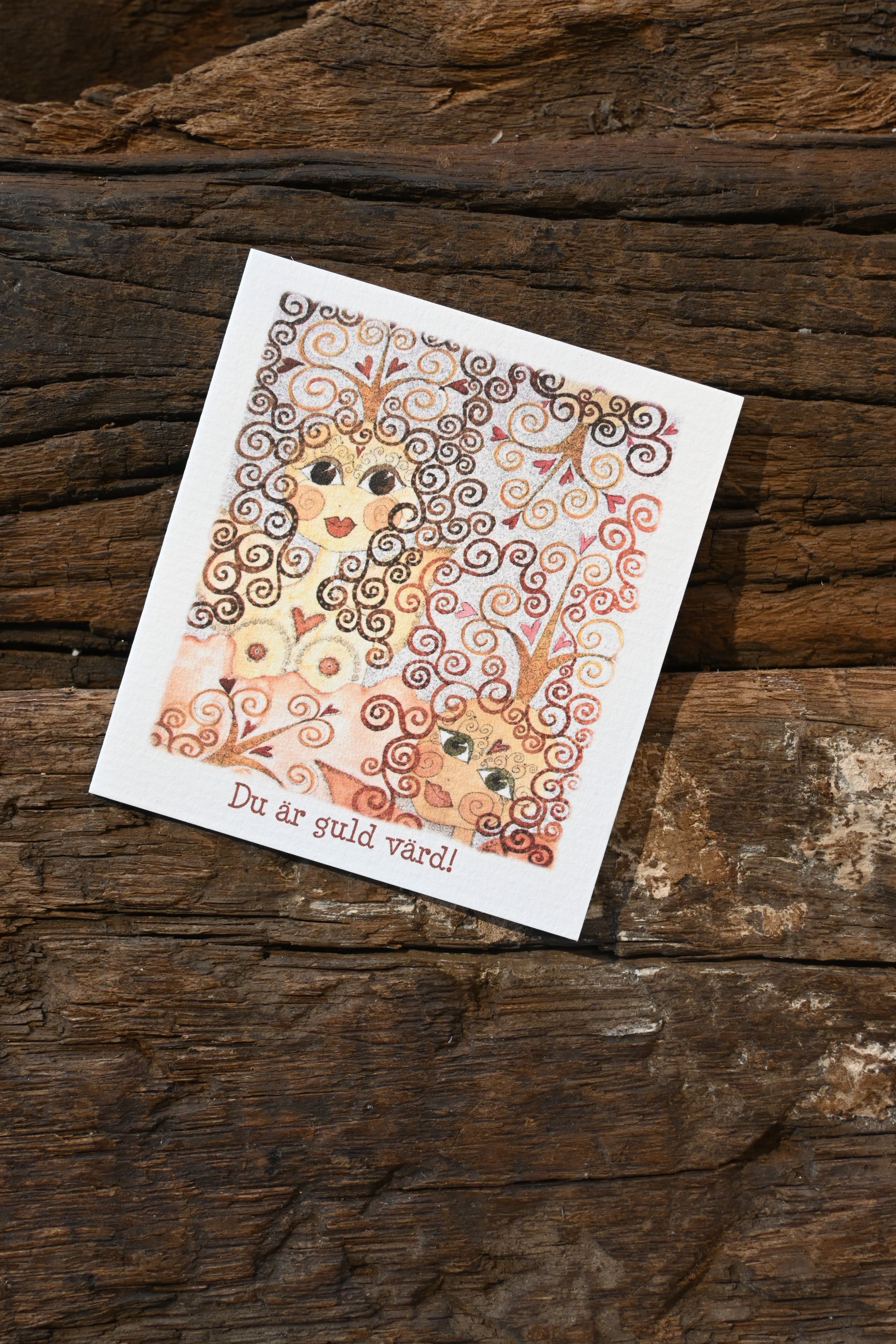 Litet kort " Du är guld värd"