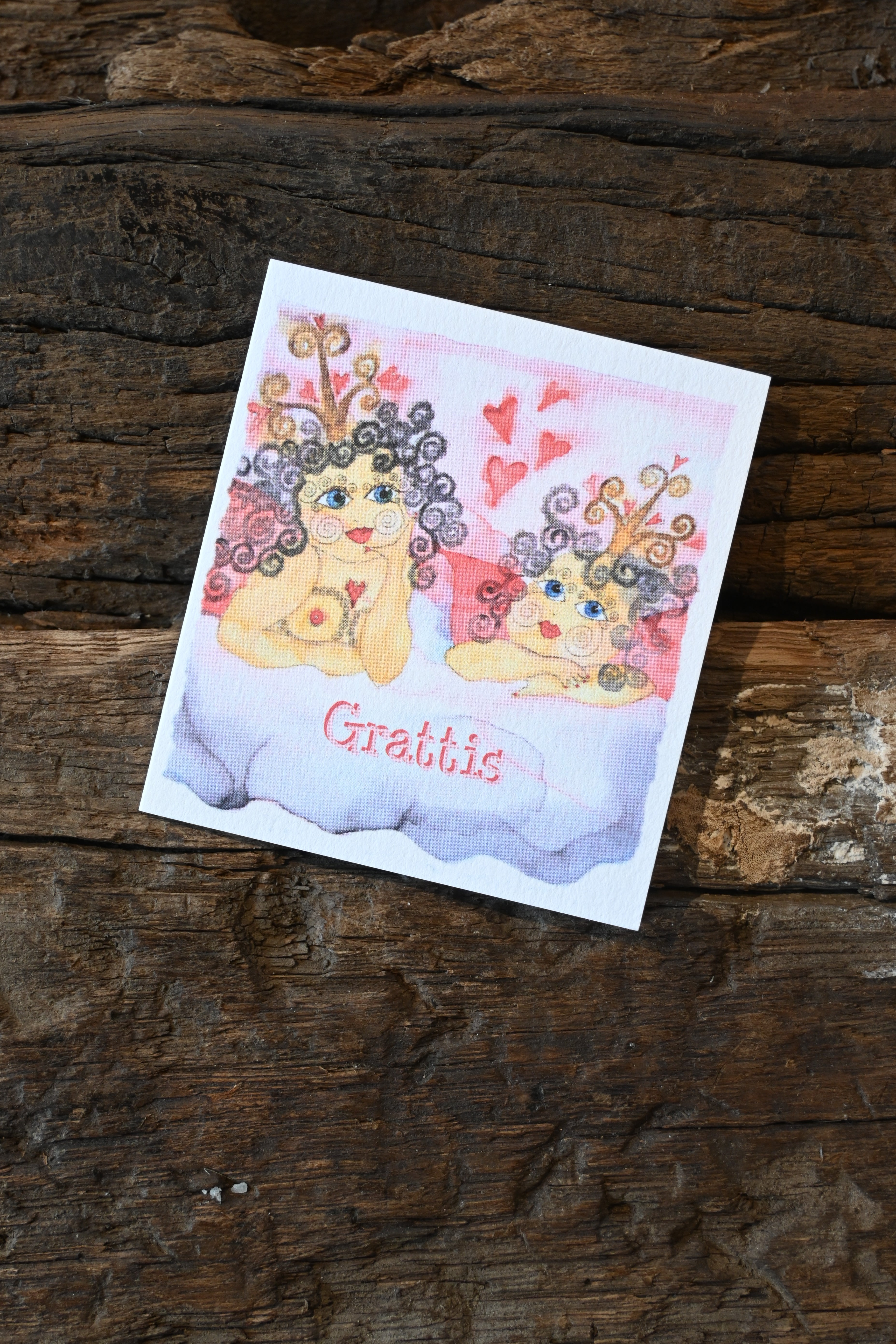 Litet kort " Grattis"
