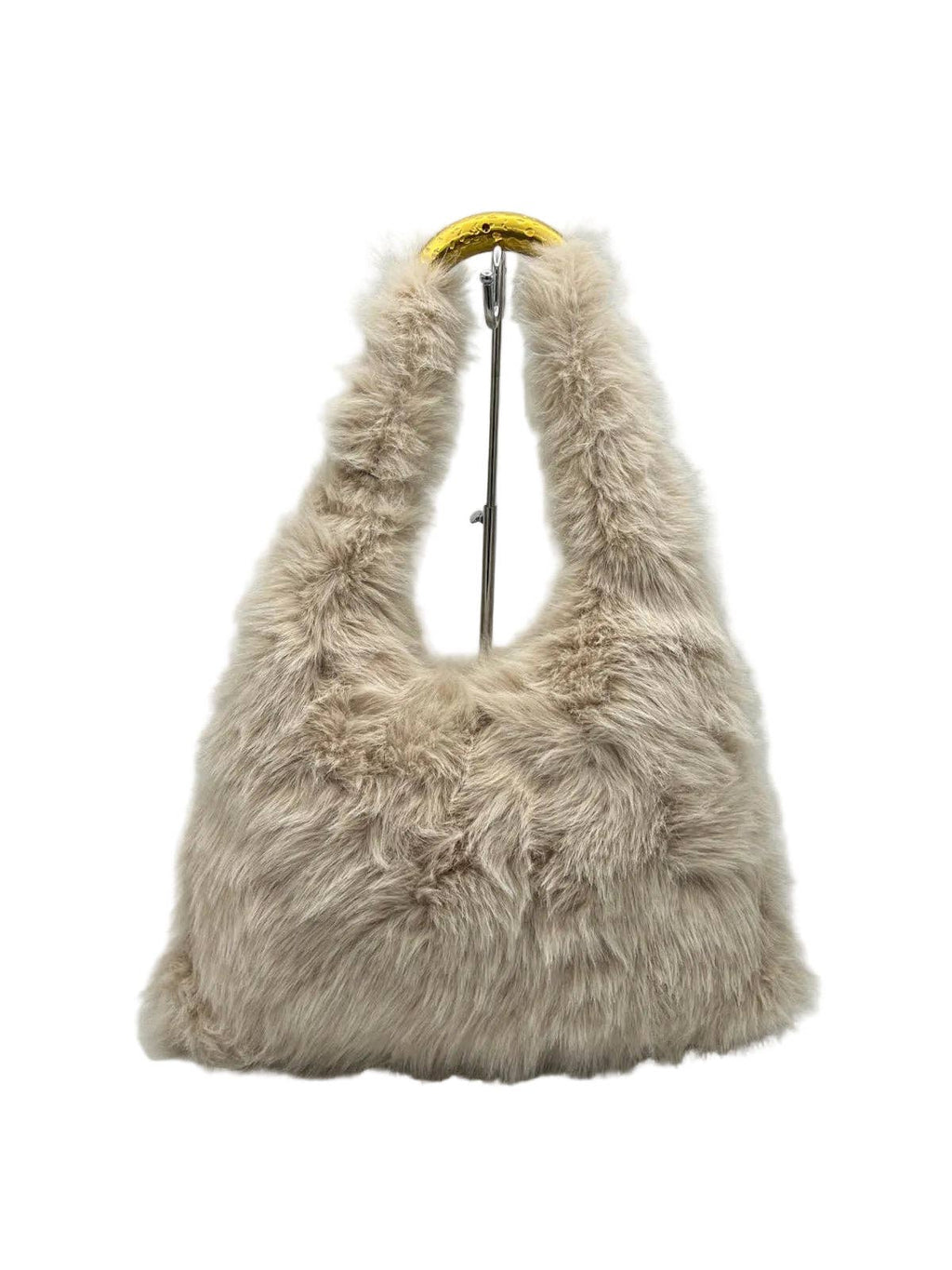Plyschfuskpäls hobo-axelväska, Höst/Vinter, Art. YH-26123.532: Kaffe